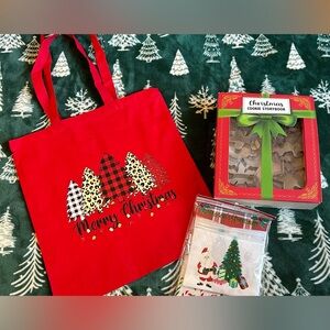 Christmas / Holiday baking set - cookie cutters, gift bags and tote bag